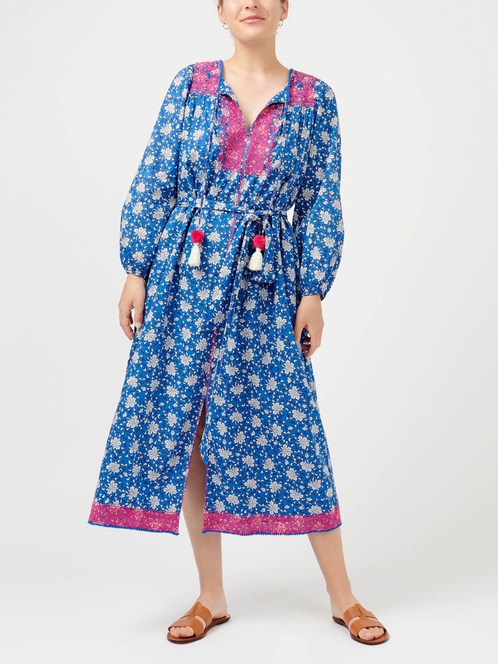 J. Crew Belted tunic dress in night sky block print